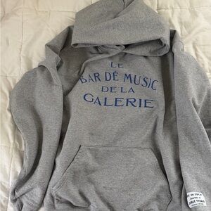 Gallery Dept Gray Hoodie with Blue Script